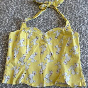 Cute Poodle Halter Neck Sun Top